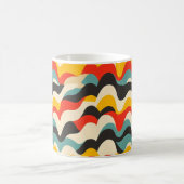 Retro-Muster der Wave-Farbe Kaffeetasse (Mittel)