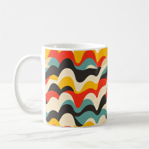 Retro-Muster der Wave-Farbe Kaffeetasse