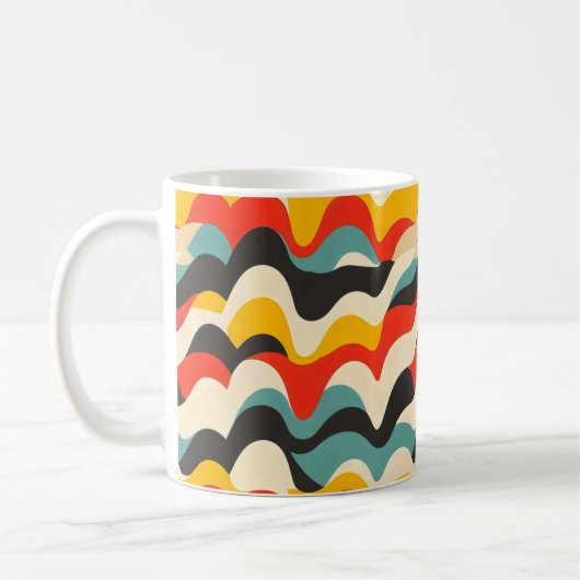 Retro-Muster der Wave-Farbe Kaffeetasse (Links)