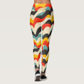 Retro-Muster der Wave-Farbe Leggings (Rückseite)