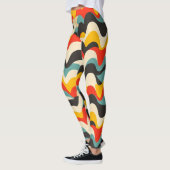 Retro-Muster der Wave-Farbe Leggings (Links)