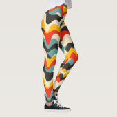 Retro-Muster der Wave-Farbe Leggings (Rechts)