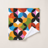 RETRO-Muster Farbige Mid-Century-Modern-Name Badhandtuch Set (Waschlappen)