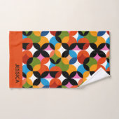 RETRO-Muster Farbige Mid-Century-Modern-Name Badhandtuch Set (Handtuch)