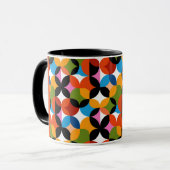 RETRO-Muster Farbige Mid-Century-Modern-Name Tasse (Vorderseite Links)