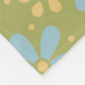 Retro-Muster für Abstrakte Blüten und Gelbe Blumen Fleecedecke (Ecke)