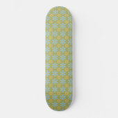 Retro-Muster für Abstrakte Blüten und Gelbe Blumen Skateboard (Vorderseite)