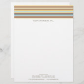 Retro-Muster für anpassbare Streifen Briefbogen (Vorne/Hinten)