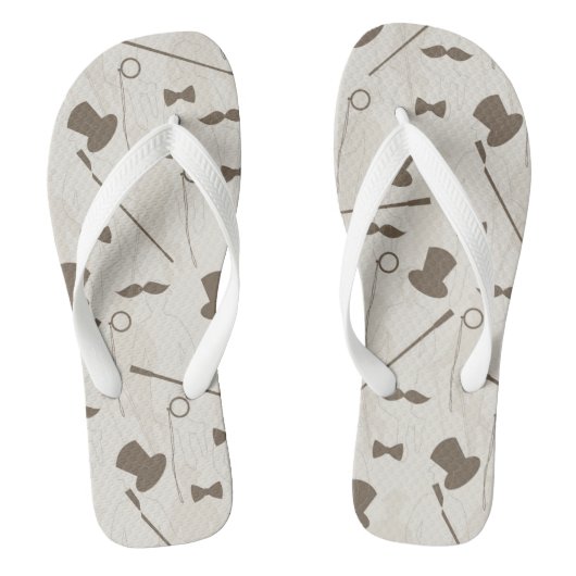 Retro Muster für Mann 2 Badesandalen (Fußbett)