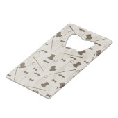 Retro Muster für Mann 2 Geldkarten Flaschenöffner (Rückseite Schrägansicht)