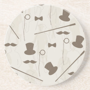 Retro Muster für Mann 2 Getränkeuntersetzer