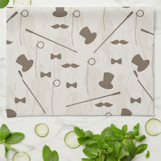 Retro Muster für Mann 2 Küchentuch (Gefaltet)