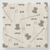 Retro Muster für Mann 2 Steinuntersetzer (Vorderseite)