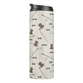 Retro Muster für Mann 2 Thermosbecher (Nach rechts gedreht)