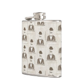 Retro Muster für Mann Flachmann (Links)