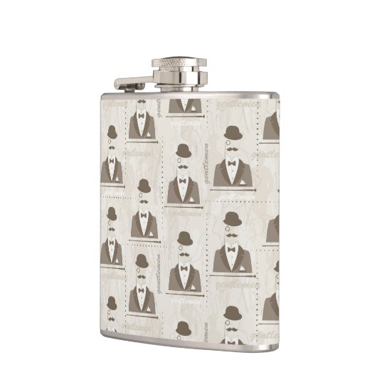 Retro Muster für Mann Flachmann (Links)