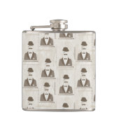 Retro Muster für Mann Flachmann (Vorderseite)