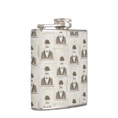 Retro Muster für Mann Flachmann (Rechts)