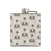 Retro Muster für Mann Flachmann (Rückseite)