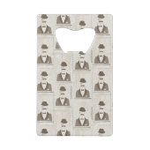 Retro Muster für Mann Geldkarten Flaschenöffner (Rückseite)