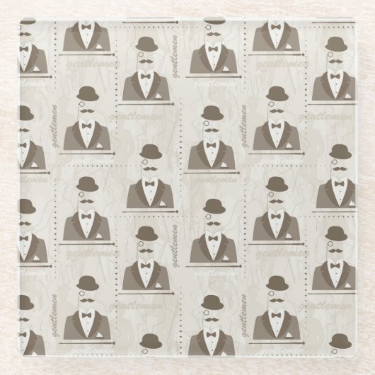 Retro Muster für Mann Glasuntersetzer (Vorderseite)