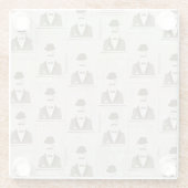 Retro Muster für Mann Glasuntersetzer (Rückseite)