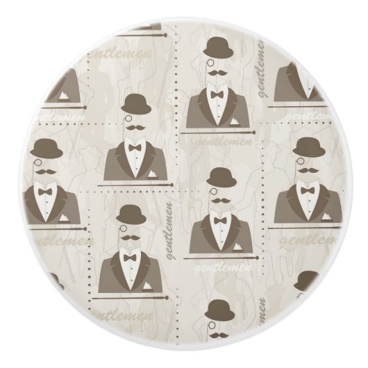 Retro Muster für Mann Keramikknauf (Vorderseite)