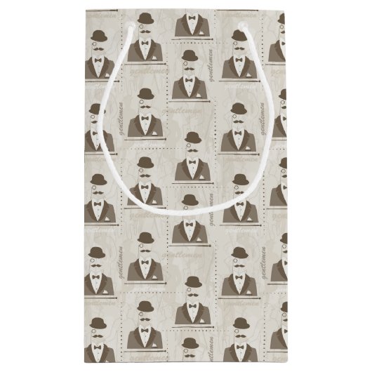 Retro Muster für Mann Kleine Geschenktüte (Rückseite)