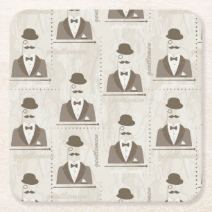 Retro Muster für Mann Rechteckiger Pappuntersetzer