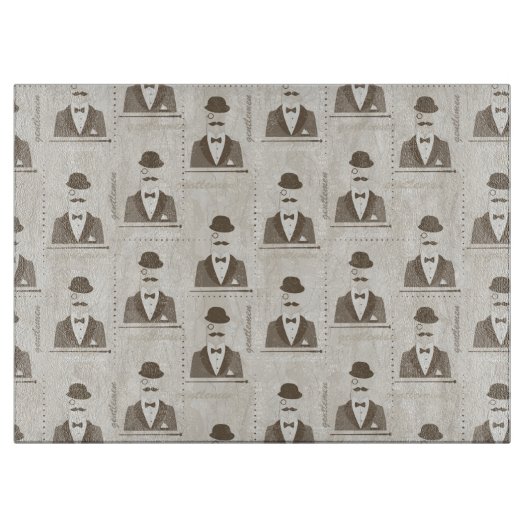 Retro Muster für Mann Schneidebrett (Vorderseite)