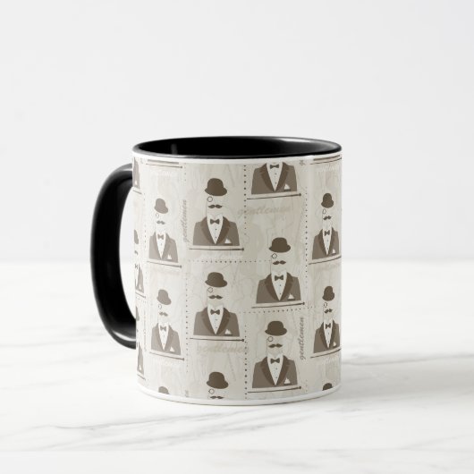 Retro Muster für Mann Tasse (Vorderseite Links)