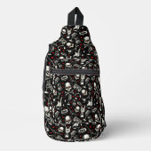 Retro-Muster für Schwermetalle Crossbody Bag (Vorderseite)