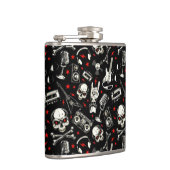 Retro-Muster für Schwermetalle Flachmann (Rechts)