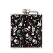 Retro-Muster für Schwermetalle Flachmann (Rückseite)