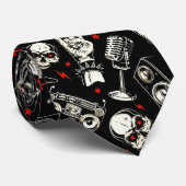 Retro-Muster für Schwermetalle Krawatte (Gerollt)