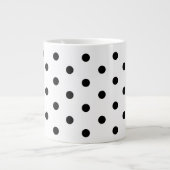 Retro-Muster für weiße und schwarze Polka-Punkte Jumbo-Tasse (Vorderseite)
