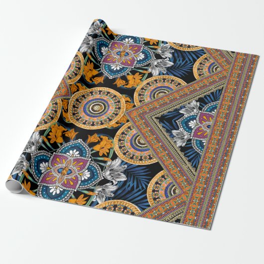 Retro-Muster Geschenkpapier (Ungerollt)