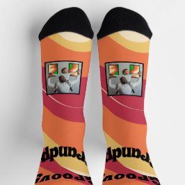 Retro-Muster "Groovy Grandpa" Foto Socken