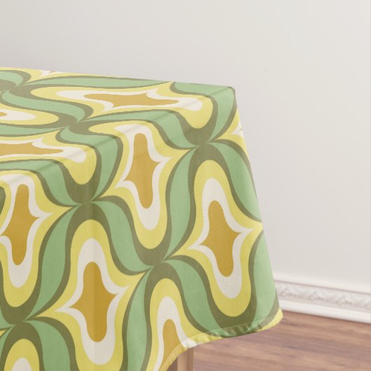 Retro-Muster Grün Braun Weiß  Tischdecke (Beispiel)