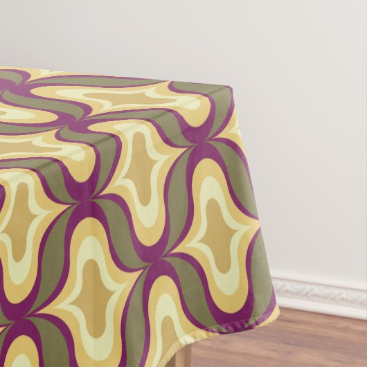 Retro-Muster Grün Gelb Weiß Tischdecke (Beispiel)