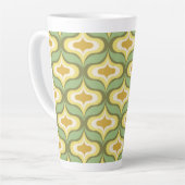 Retro-Muster Grün Weiß Beige Milchtasse (Linke Ecke)