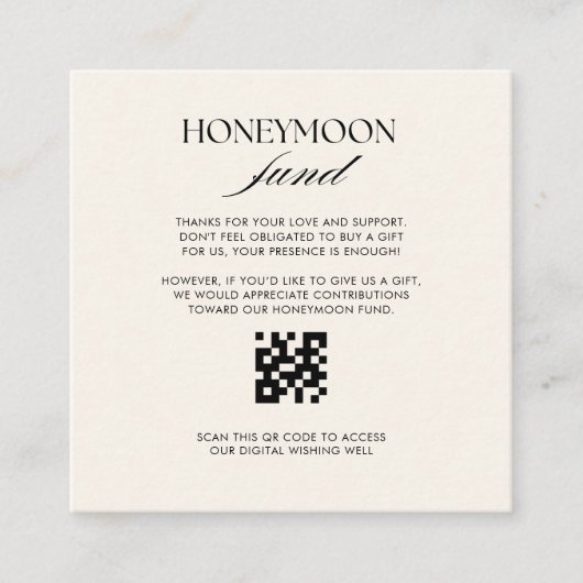 Retro-Muster Honeymoon-Fonds QR-Code Begleitkarte (Vorderseite)