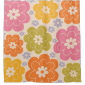 Retro-Muster im Stil der 60er Jahre Duschvorhang (Vorderseite)