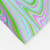 Retro-Muster in Abstrakt rosa, Limettengrün und Aq Fleecedecke (Ecke)