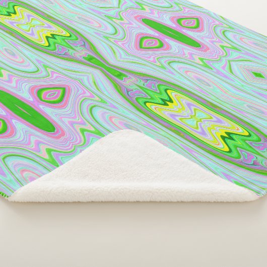 Retro-Muster in Abstrakt rosa, Limettengrün und Aq Sherpadecke (3/4)