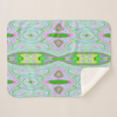 Retro-Muster in Abstrakt rosa, Limettengrün und Aq Sherpadecke (Vorderseite (Horizontal))