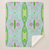 Retro-Muster in Abstrakt rosa, Limettengrün und Aq Sherpadecke (Vorderseite)