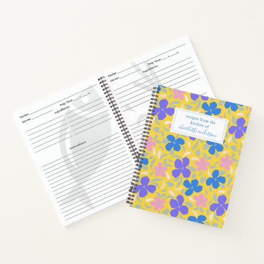 Retro-Muster in gelbem Rezept Notizblock (Innenseite)