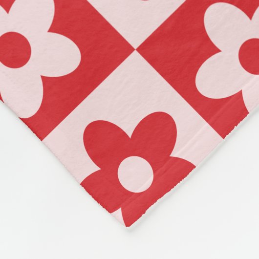 Retro-Muster in Rot und Rosa mit hintereinander ge Fleecedecke (Ecke)
