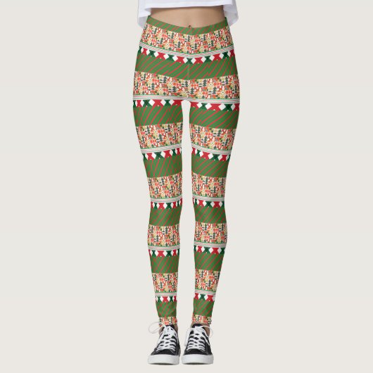Retro-Muster Leggings (Vorderseite)